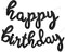 Black Happy Birthday Balloons Banner | Script/Cursive Silver Letter Balloon Sign for Birthday Party Decor/Decoration | Foil Mylar Happy Birthday Banner